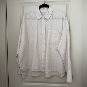 Haven Women's Beige Striped Button Down Shirt